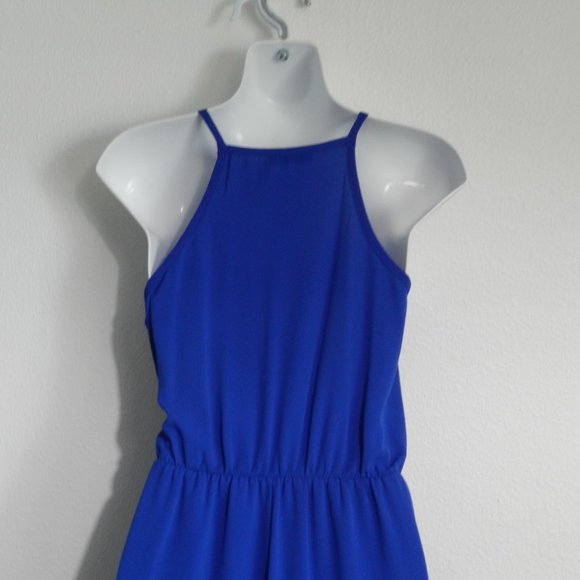 Scobe cobalt blue surplice wrap bodice long maxi dress - Picture 6 of 7